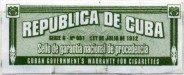 Cuba tax stamp